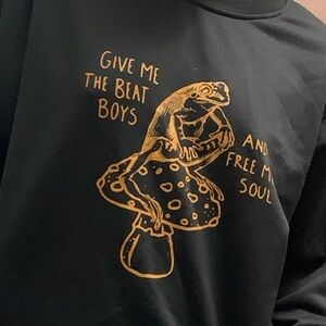 Black Sweater, Frog on Mushroom with Give Me The Beat Boys and Free My Soul